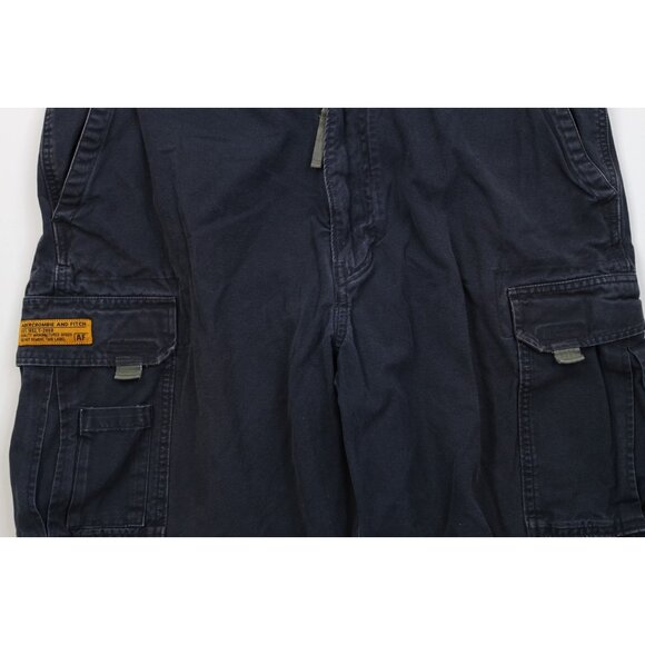 Vtg 90s Y2K Abercrombie & Fitch Mens L Heavy Paratrooper Surplus Cargo Shorts - Picture 3 of 15